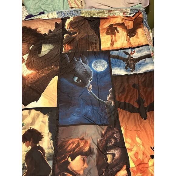 How to Train Your Dragon Comforter Blanket Toothless Hiccup 2010? DreamWorks - Picture 1 of 11